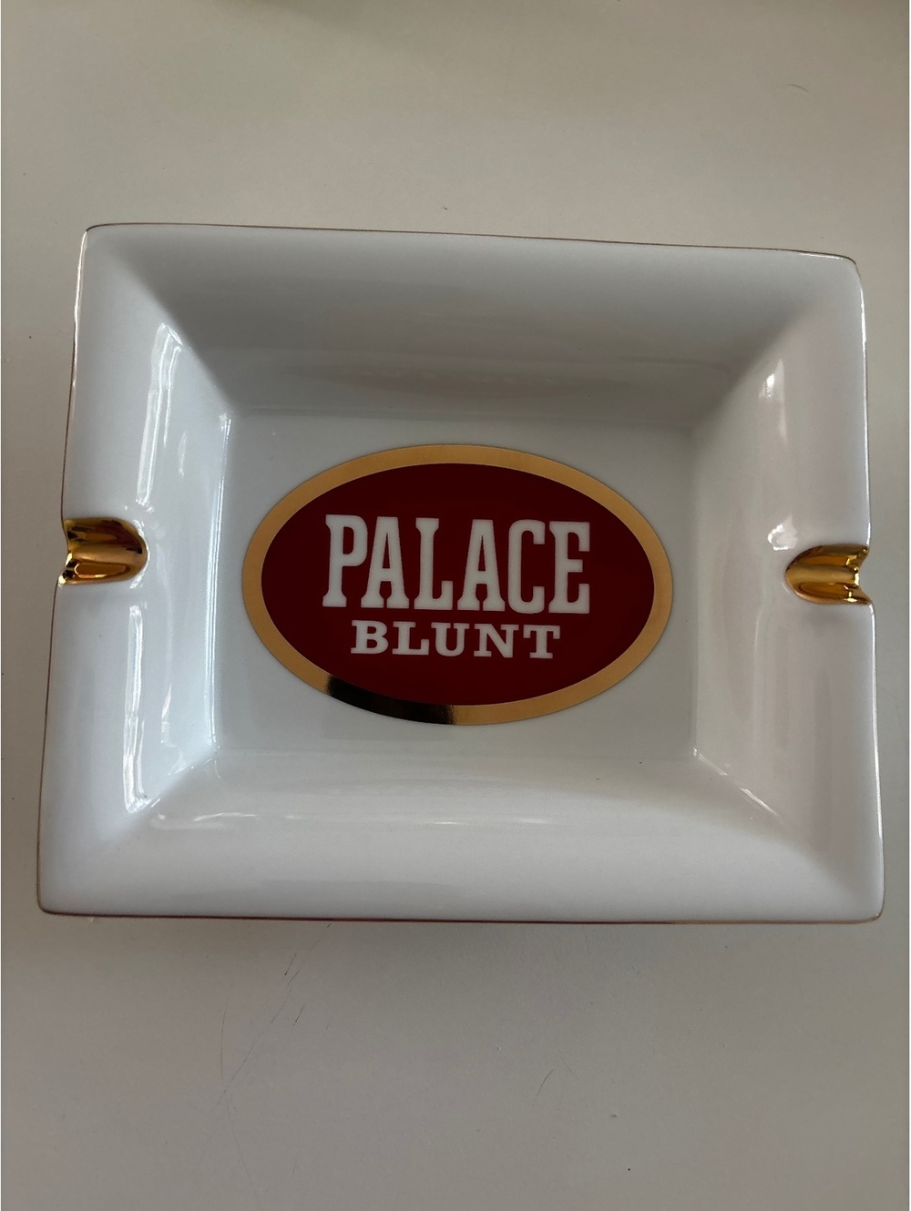 Palace Blunt Porcelain Ashtray with Gold Accents